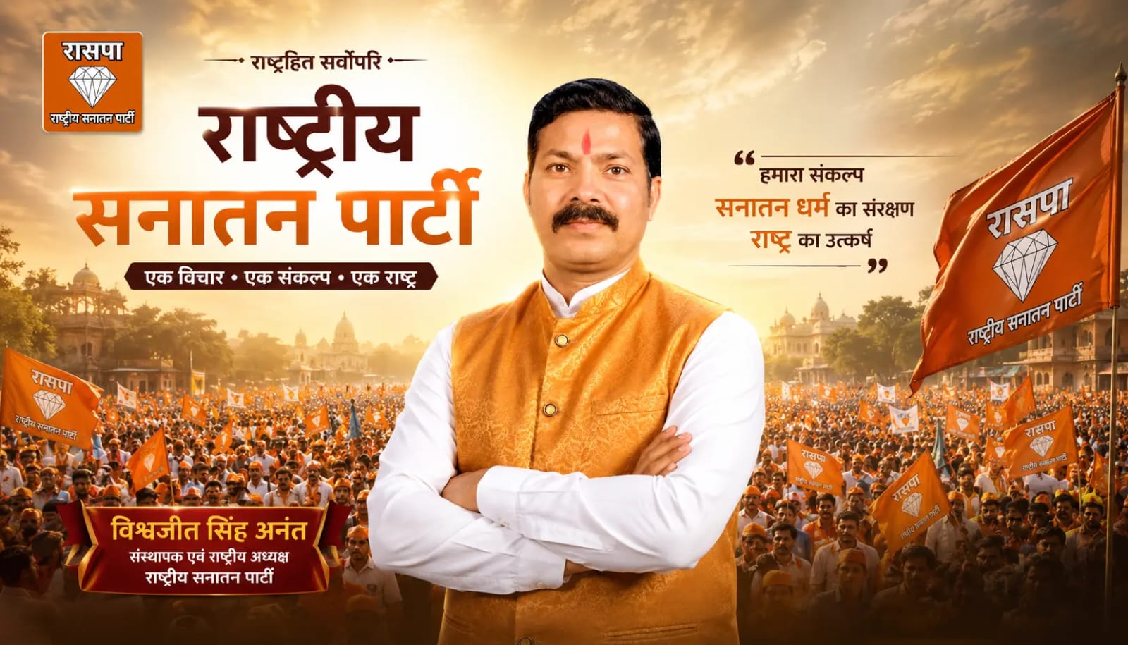 श्री विश्वजीत सिंह अनंत - संस्थापक एवं राष्ट्रीय अध्यक्ष, राष्ट्रीय सनातन पार्टी